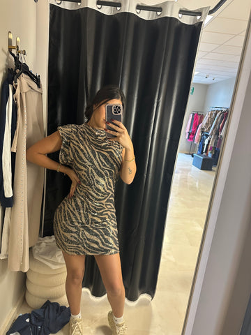 Vestido lentejuela cebra