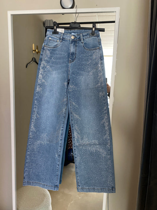 Pantalon vaquero brillo elástico