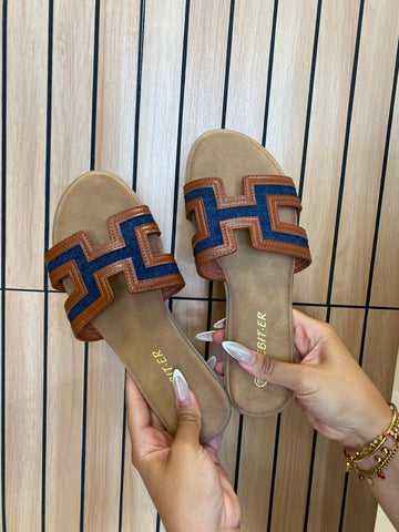 Chanclas Hermes vaquera
