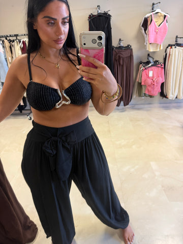 Pantalon cintura lazo