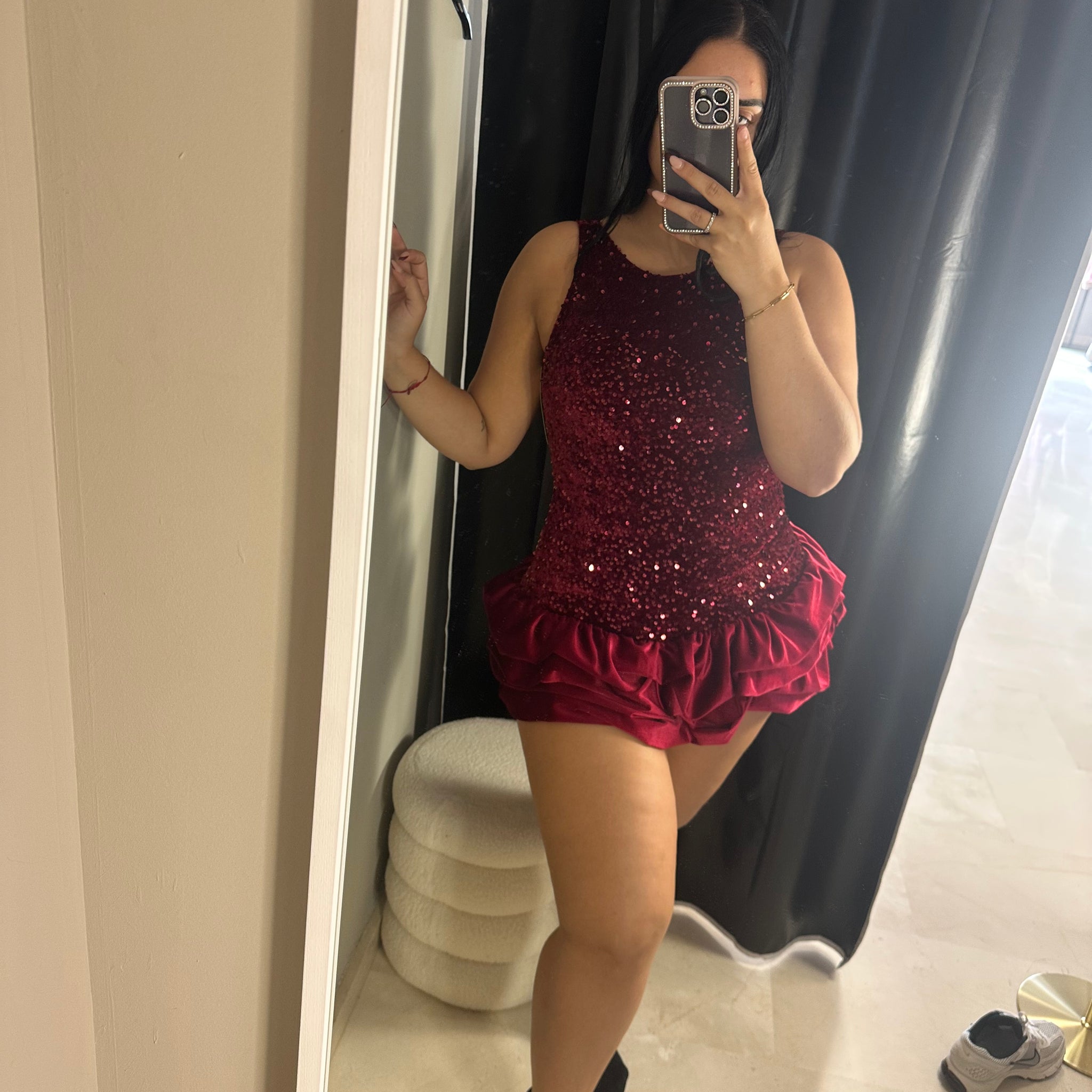 Vestido volante lentejuelas