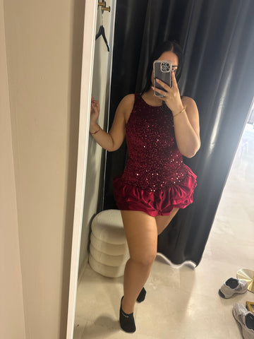 Vestido volante lentejuelas