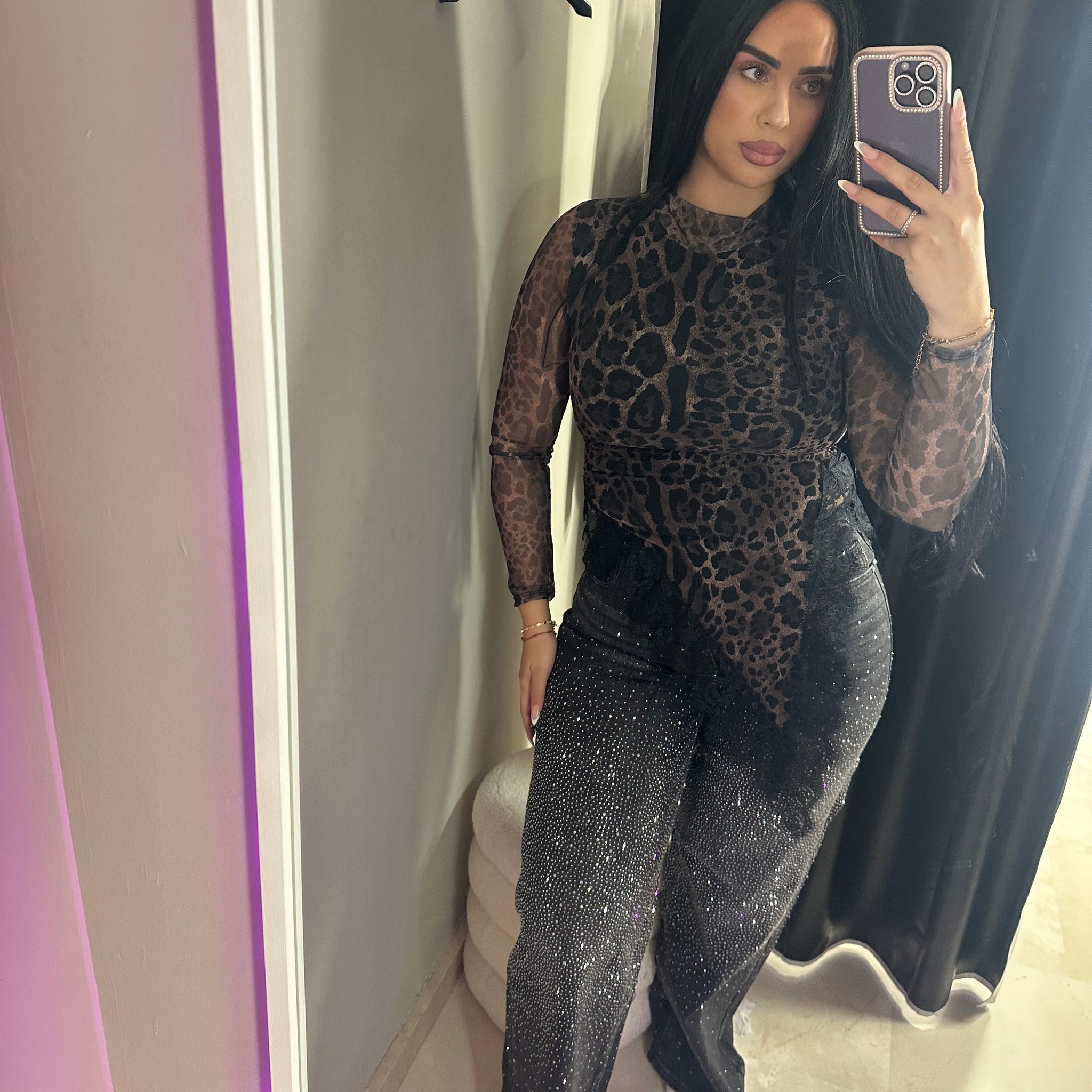 Camiseta encaje manga larga