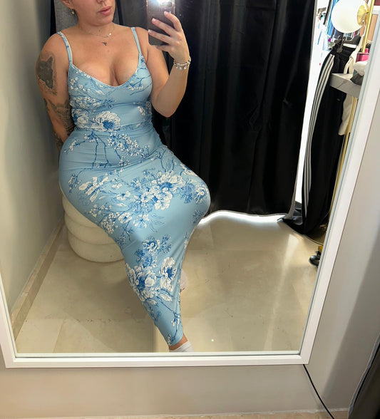 Vestido floral azul