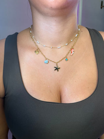 Collar doble perlita