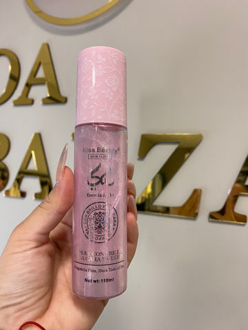 Spray con brillo para cuerpo y cara yara